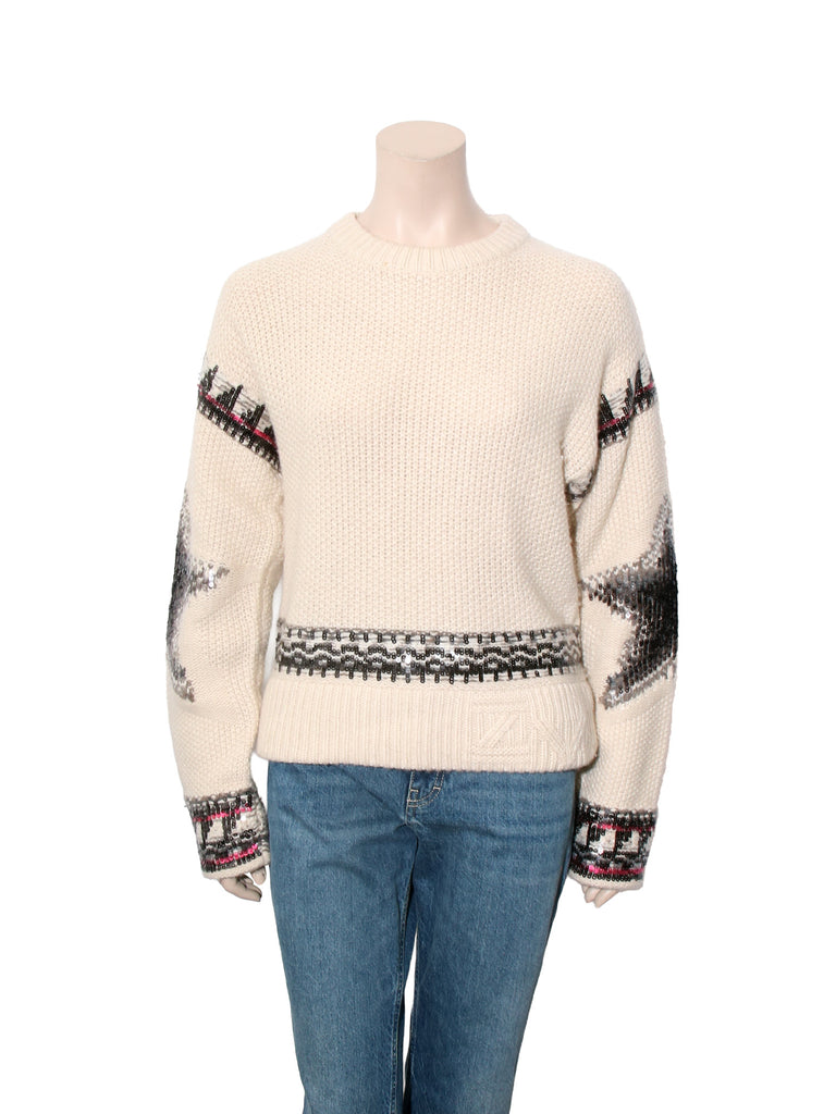 Knit Cashmere Sequin Sweater