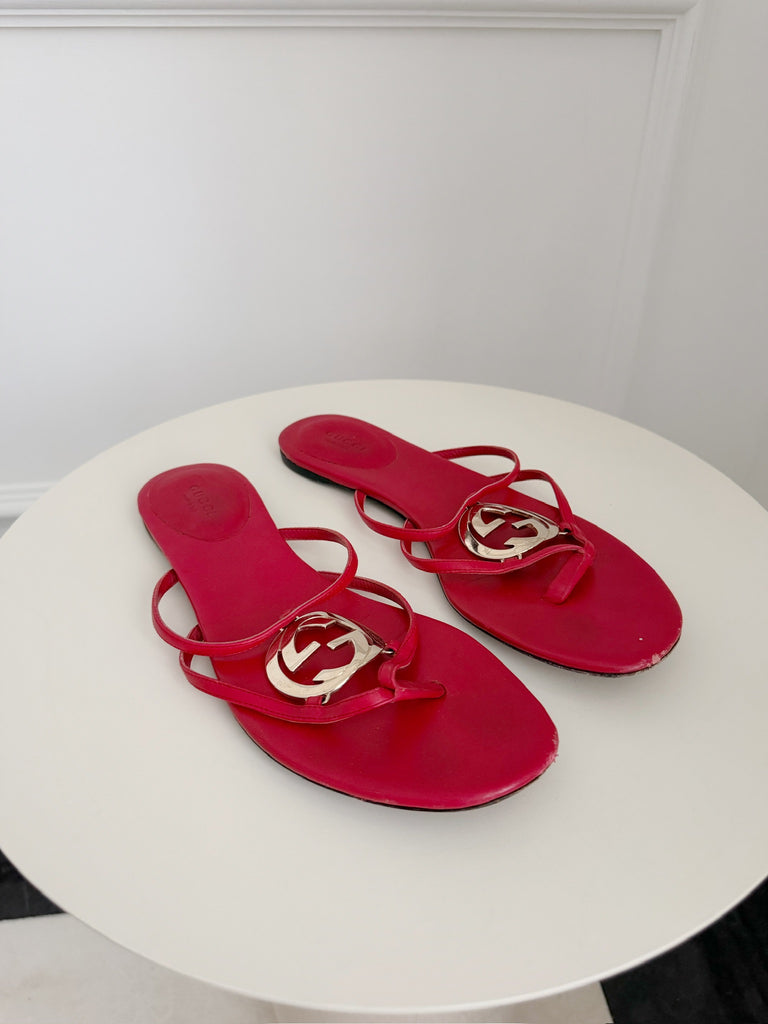 Leather Thong Flat Sandals