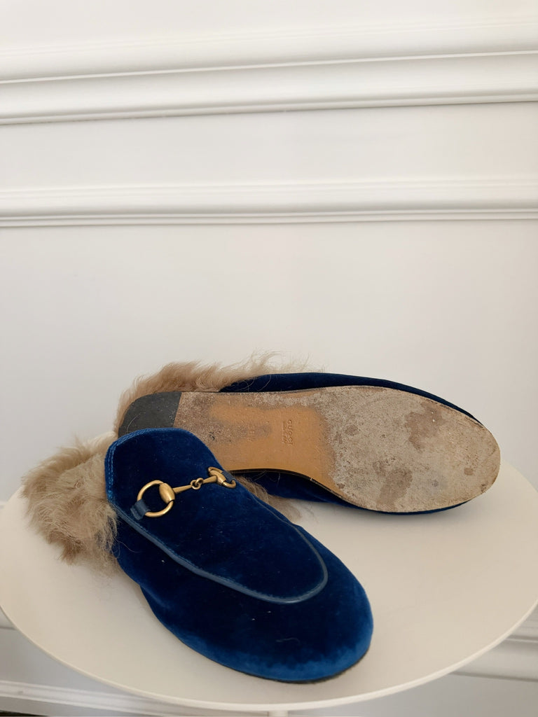 Velvet Fur Lined Mules