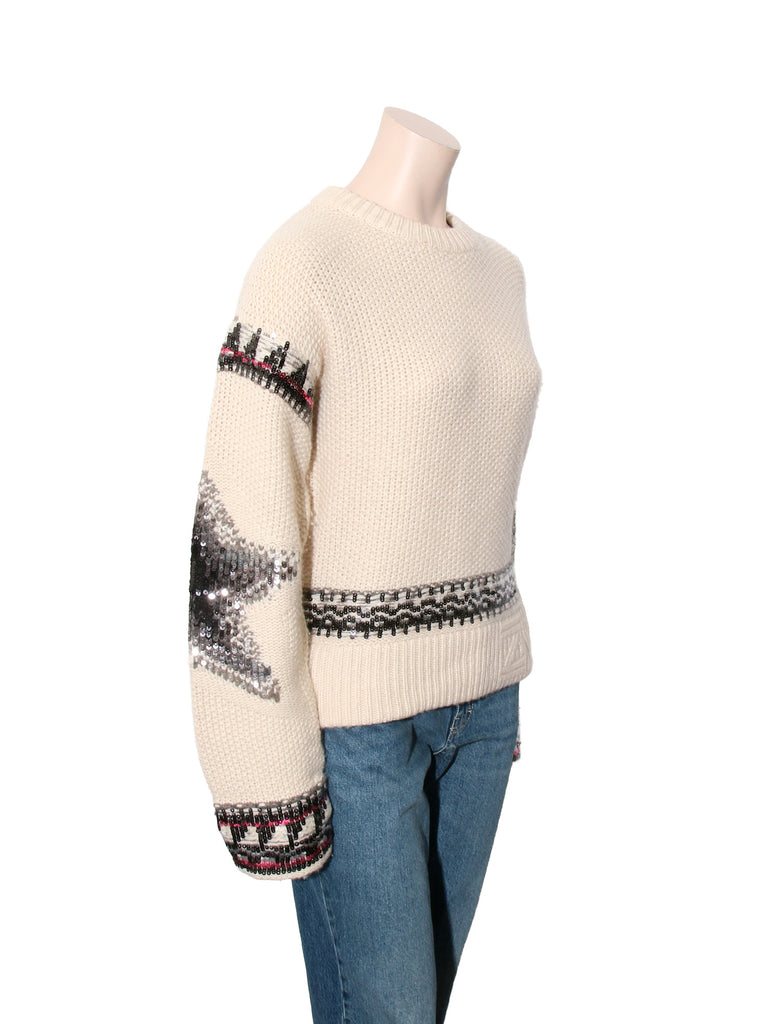 Knit Cashmere Sequin Sweater