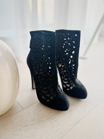 Suede Cut-Out Booties