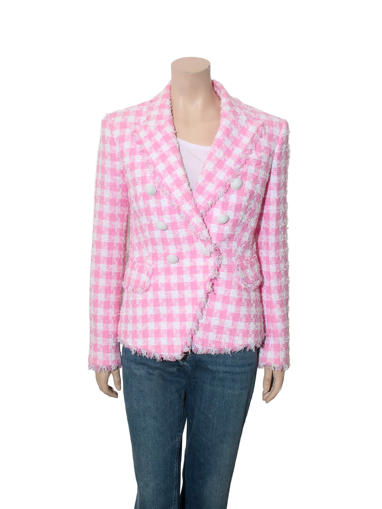 Check Print Tweed Blazer