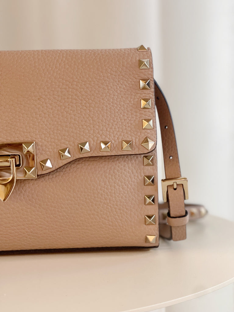 Leather Rockstud Cross Body Bag