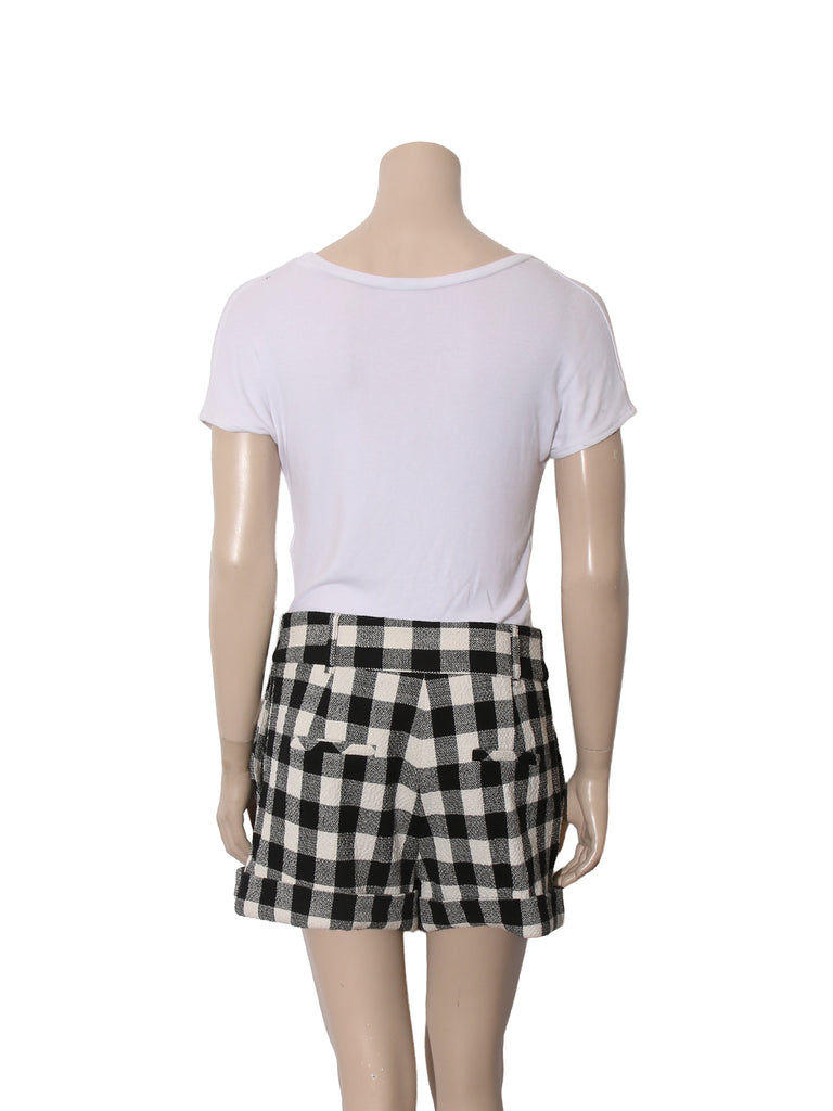 Check Print Tweed Shorts