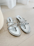 Metallic Slide Flat Sandals