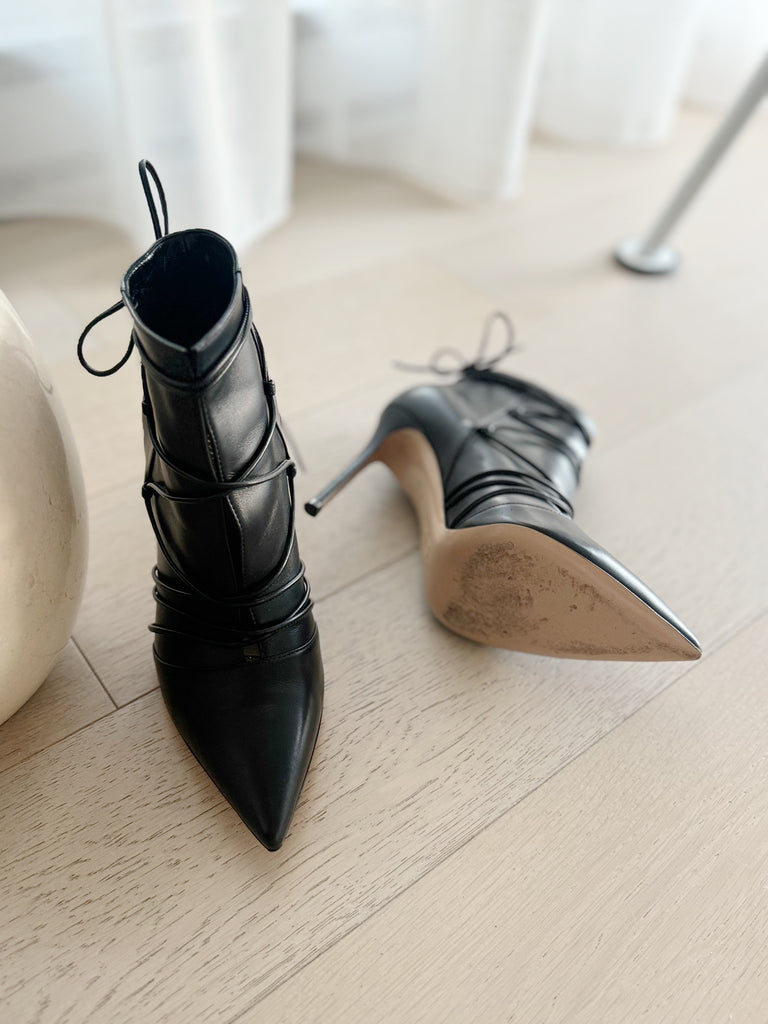 Pointed Leather Booties
