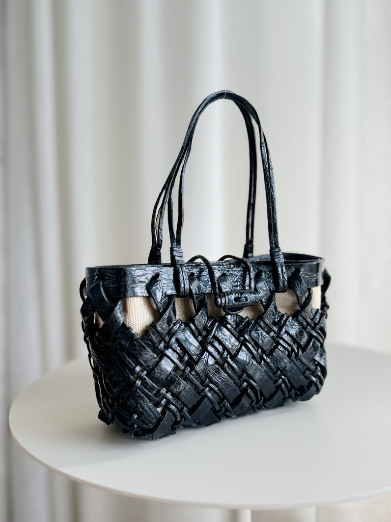 Crocodile Mini Top Handle Bag