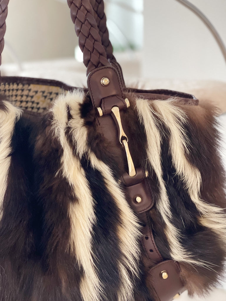 Limited Edition Fitch Fur Leather Pelham Medium Bag