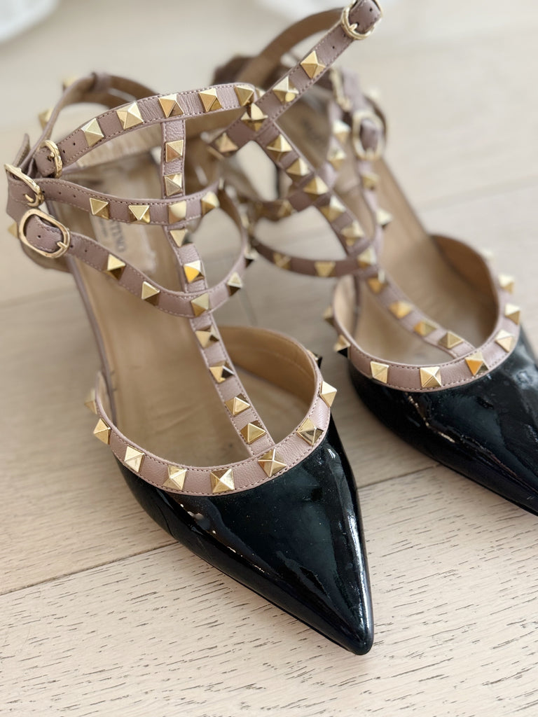Patent Leather Rockstud Pumps