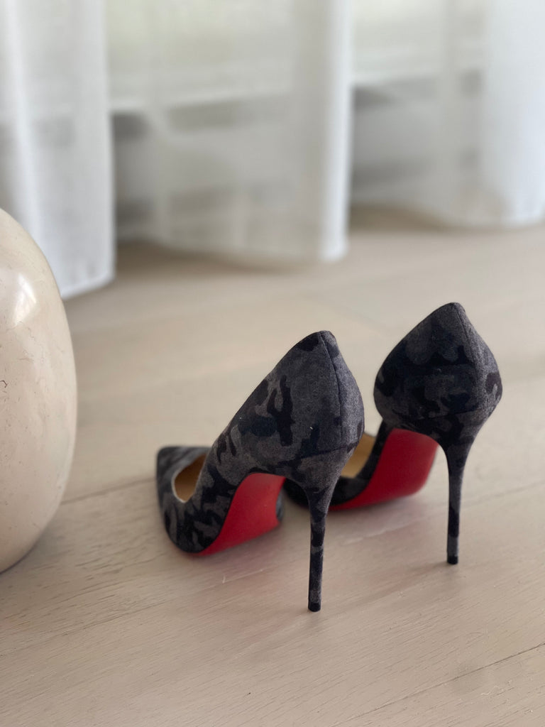 Wool Camouflage Print Pumps