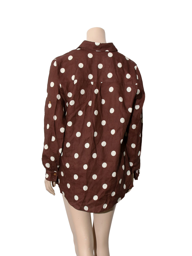 Linen Polka Dot Button Down Shirt