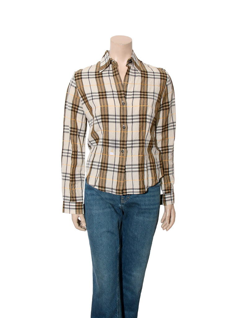 Check Print Button down Shirt