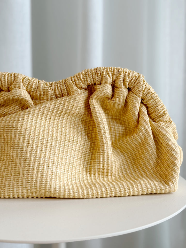 Cloud Raffia Clutch