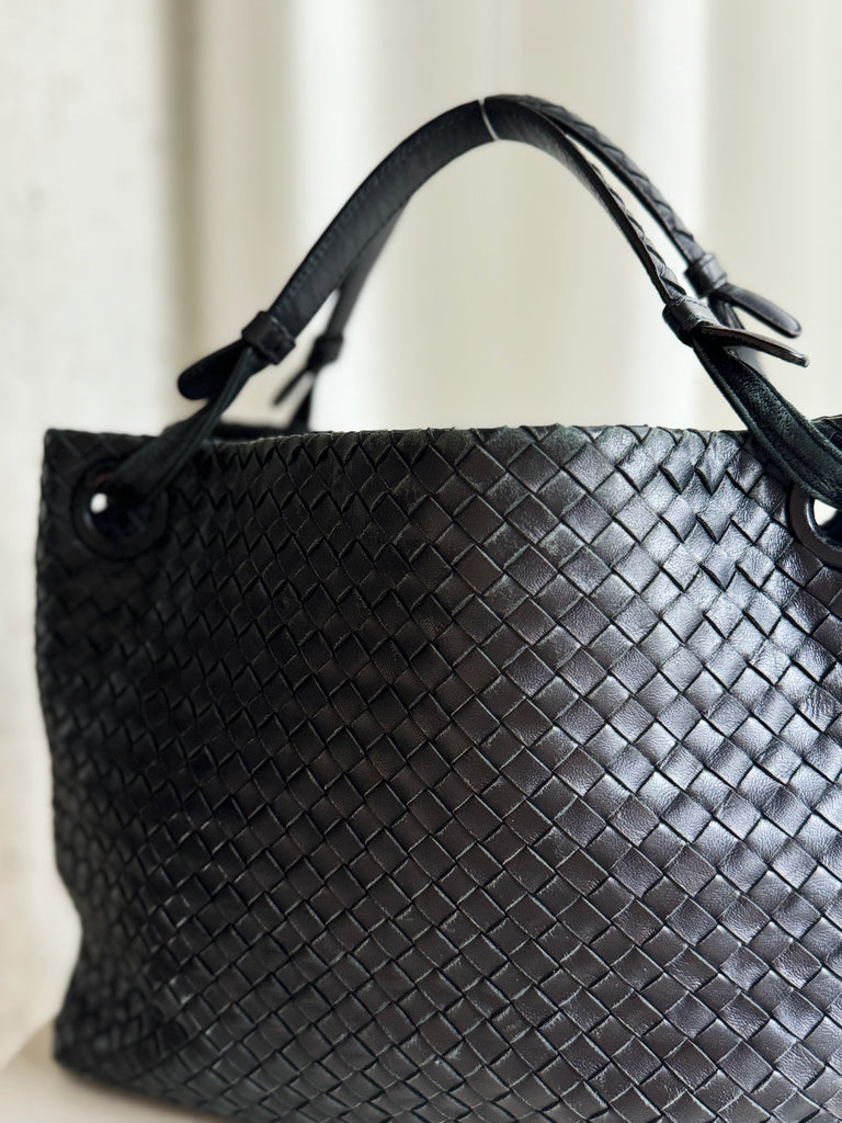 Vintage Intrecciato Leather Shoulder Bag