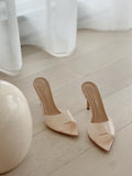 Elle 105 patent-leather and PVC mules