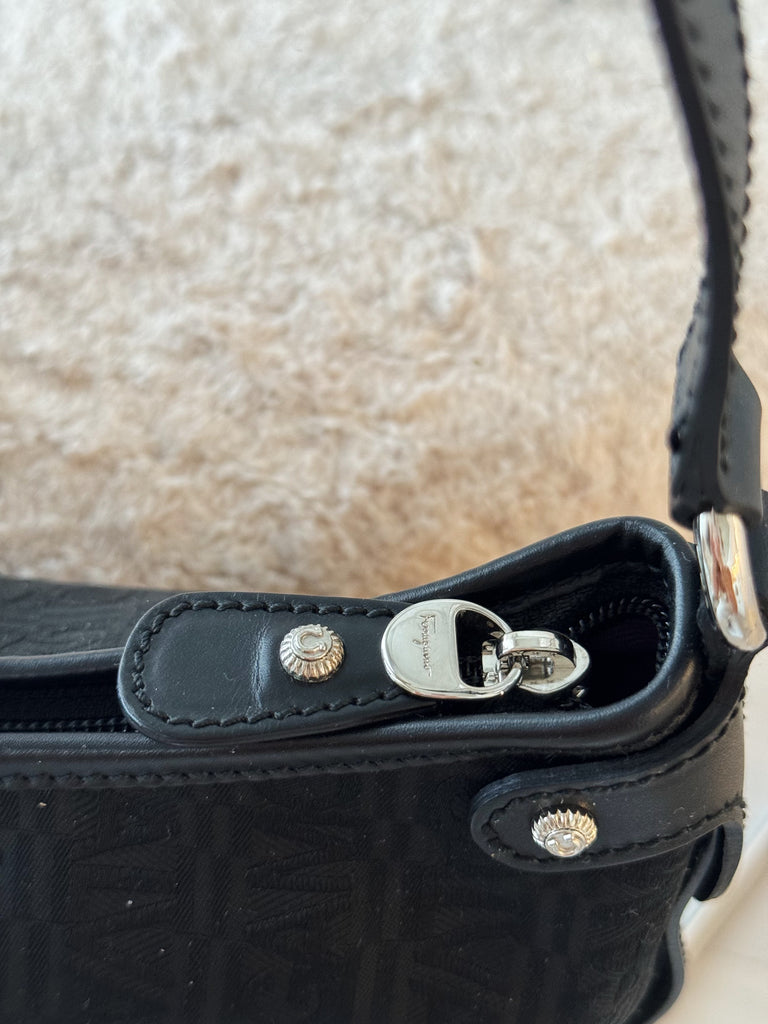 Canvas and Leather Shoulder Bag