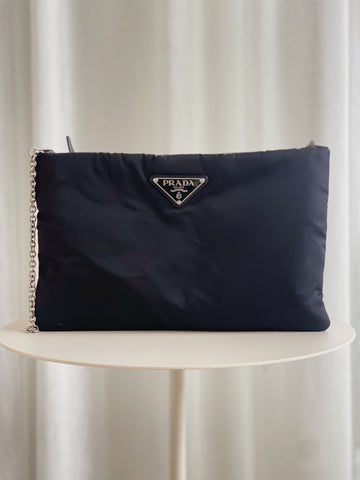 Large Nylon Clutch w/ Chain