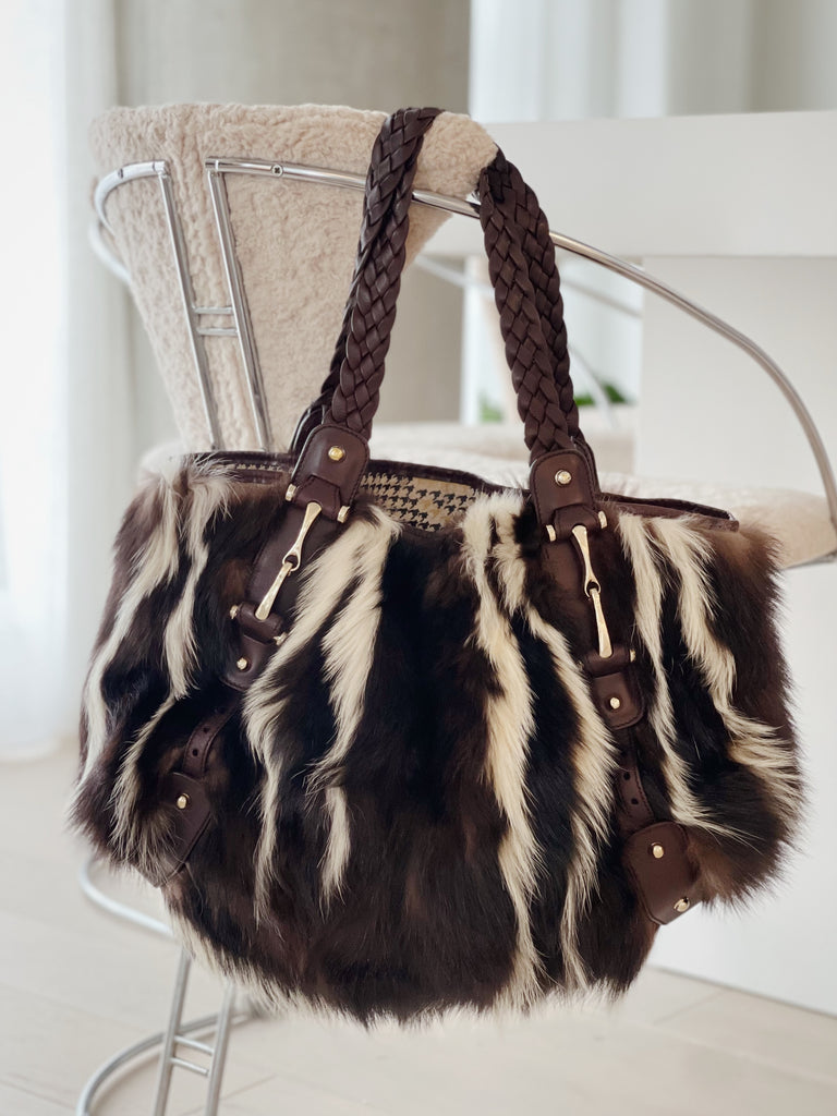 Limited Edition Fitch Fur Leather Pelham Medium Bag