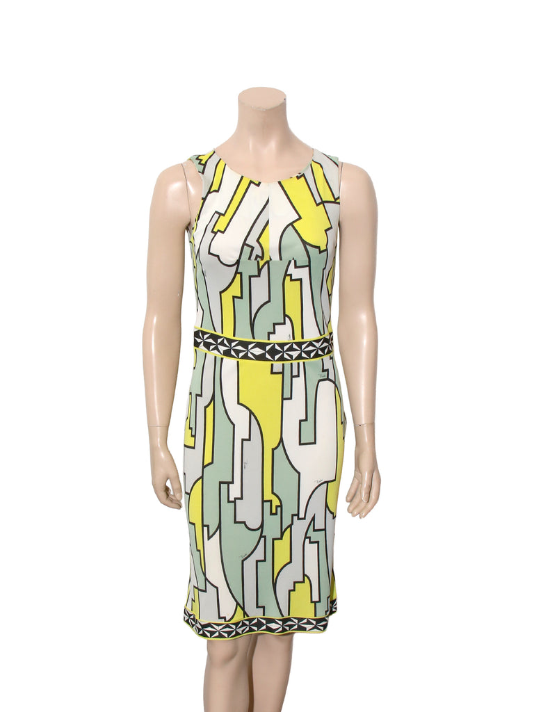 Vintage Printed Sleeveless Dress