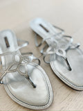 Metallic Slide Flat Sandals