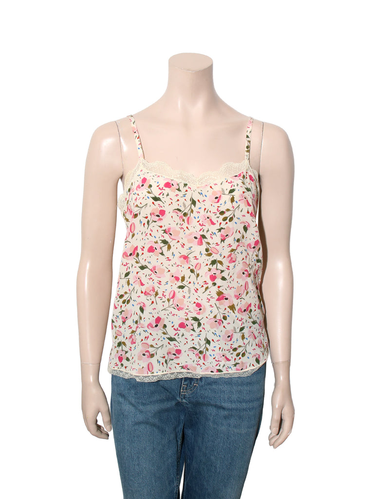 Silk Lace-Trim Tank