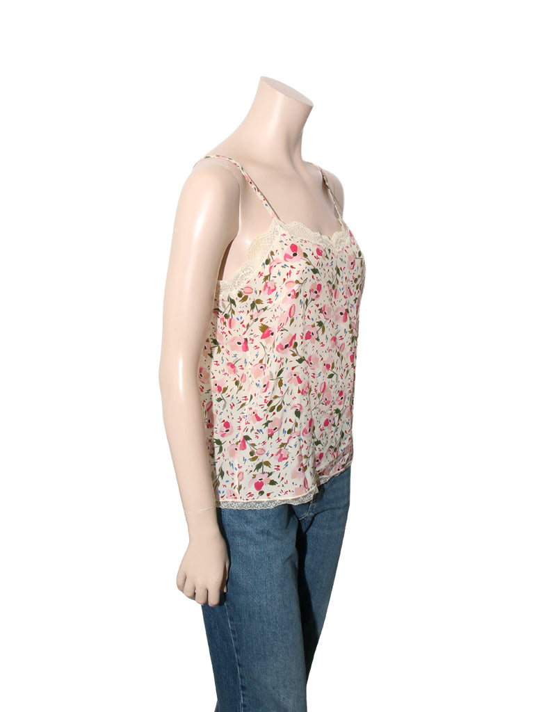 Silk Lace-Trim Tank