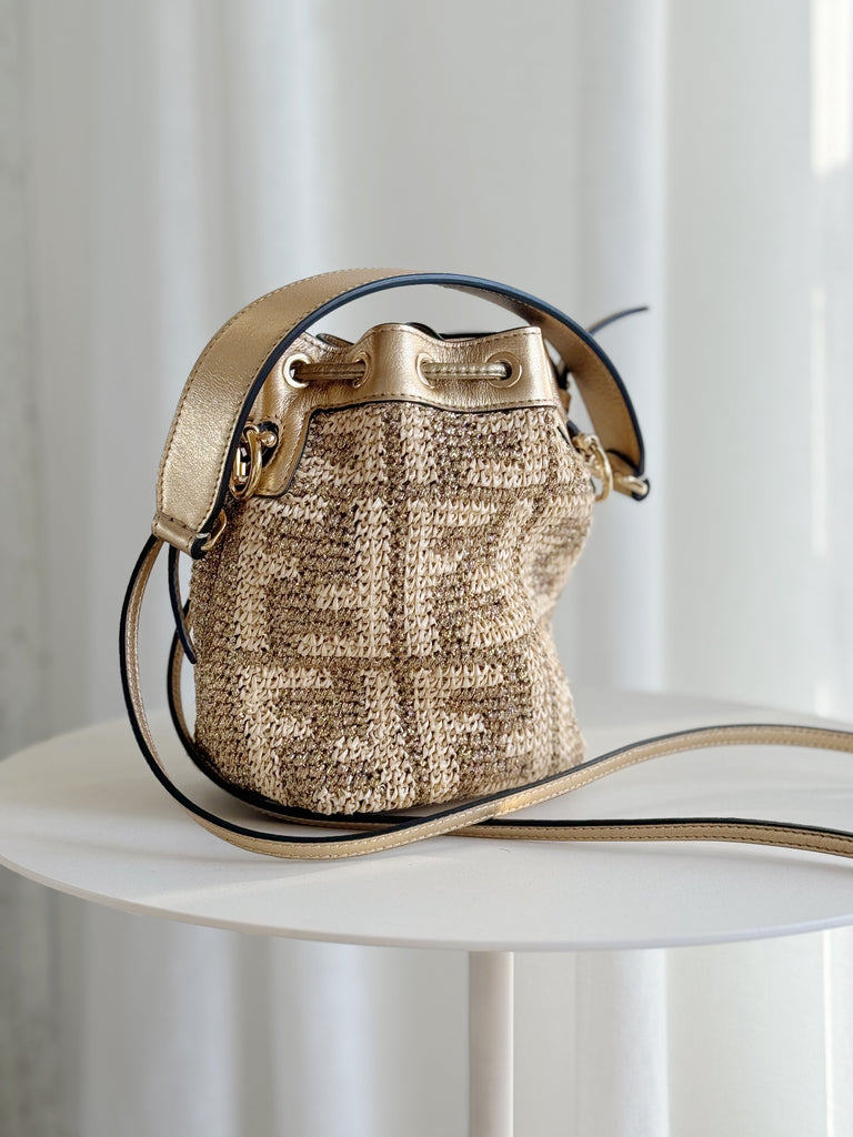 Raffia Mini Mon Tresor Bucket Bag