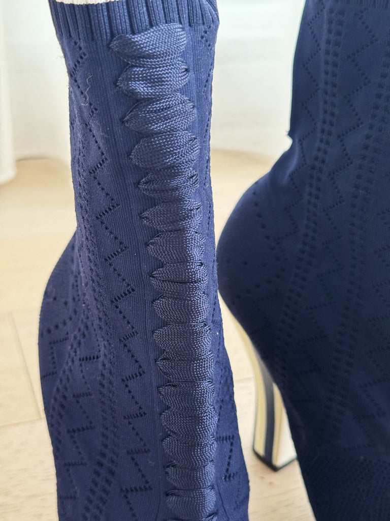 Stretch Knit Rockoko Mid Calf Boots