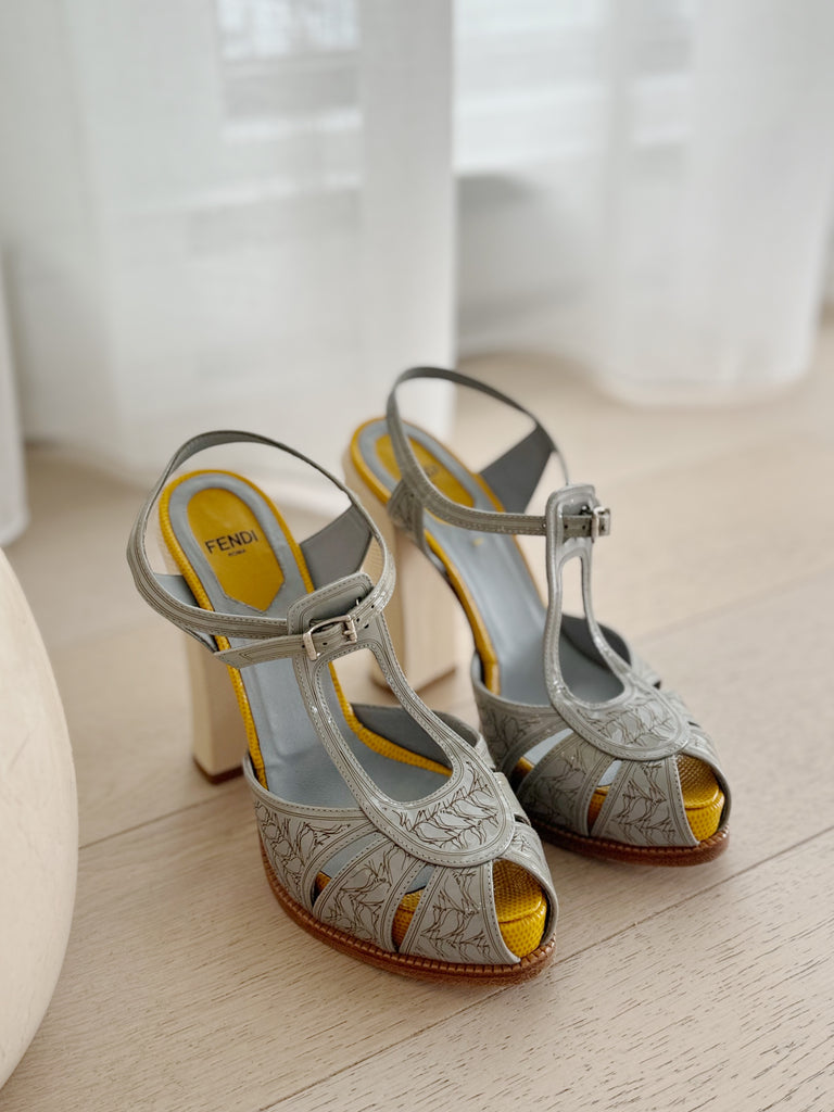 Patent Leather T-Strap Sandals