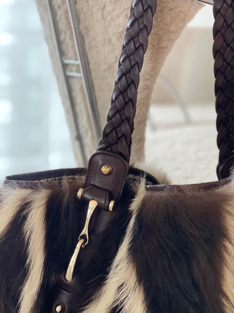 Limited Edition Fitch Fur Leather Pelham Medium Bag