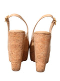 Patent Leather Cork Wedge Sandals