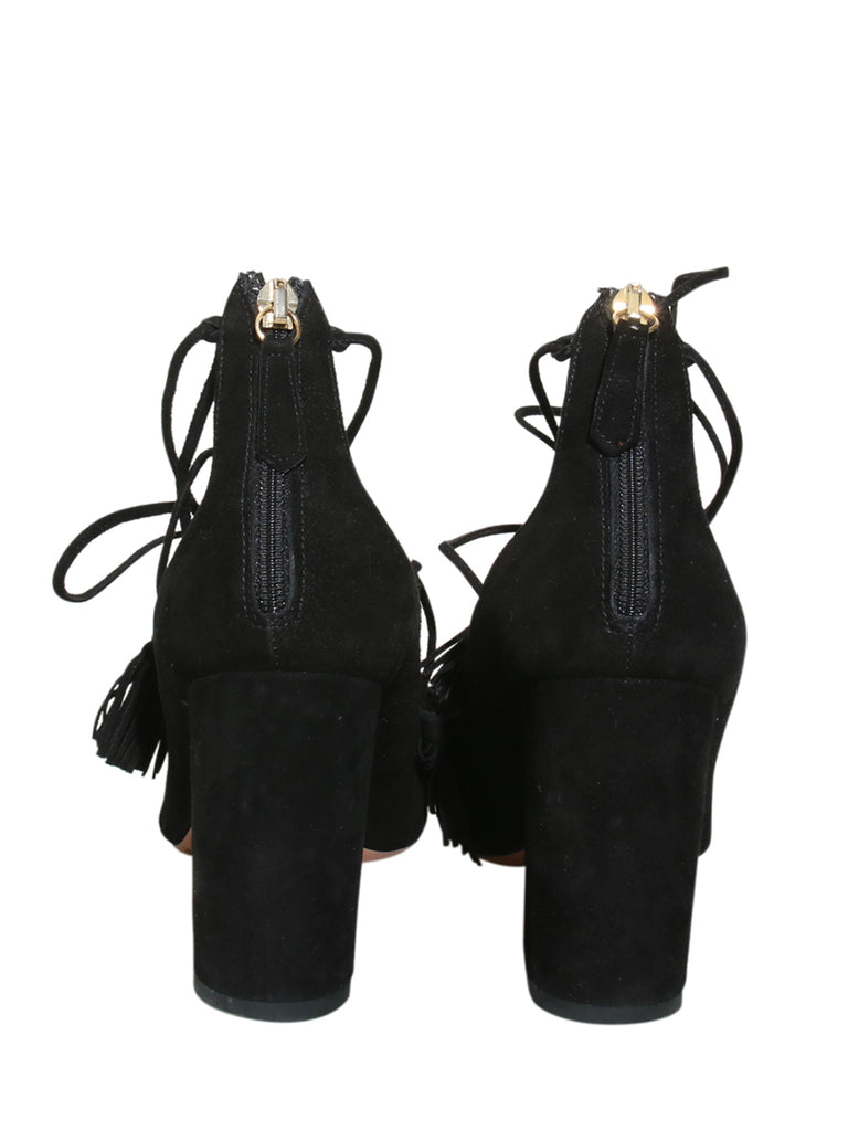 Suede Tassel Detail Pumps