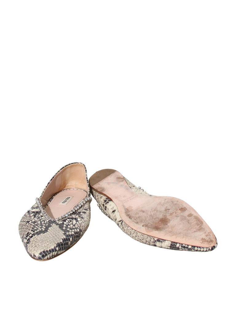 Snake Embossed Flats