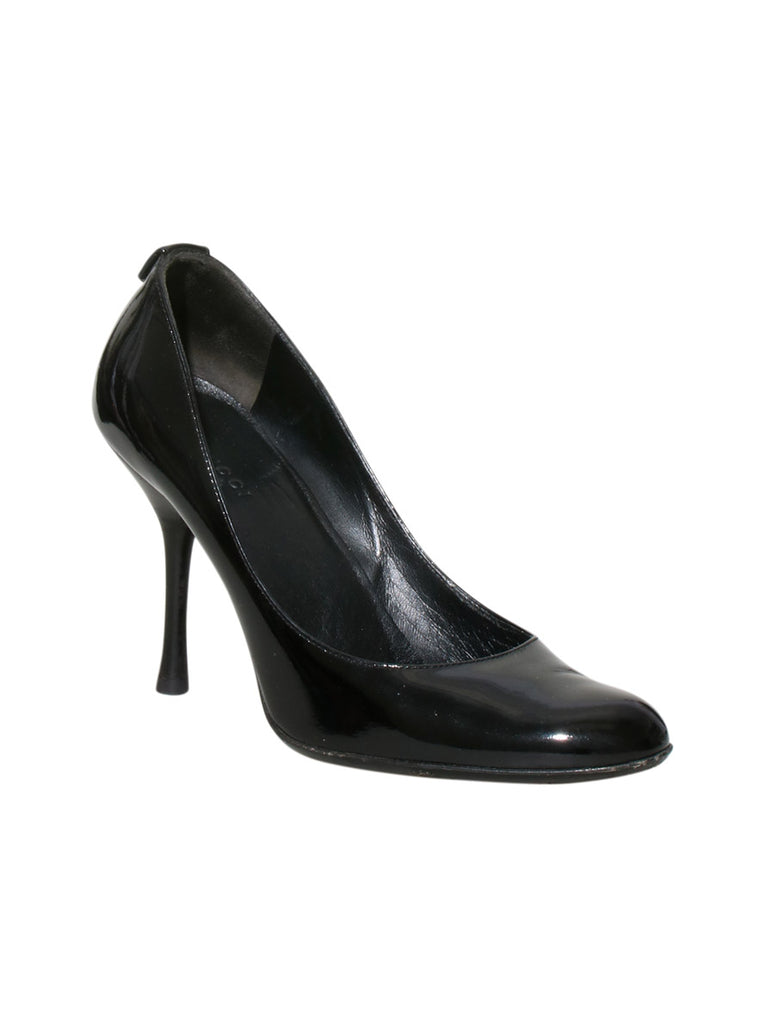 Patent Leather Round Toe Pumps