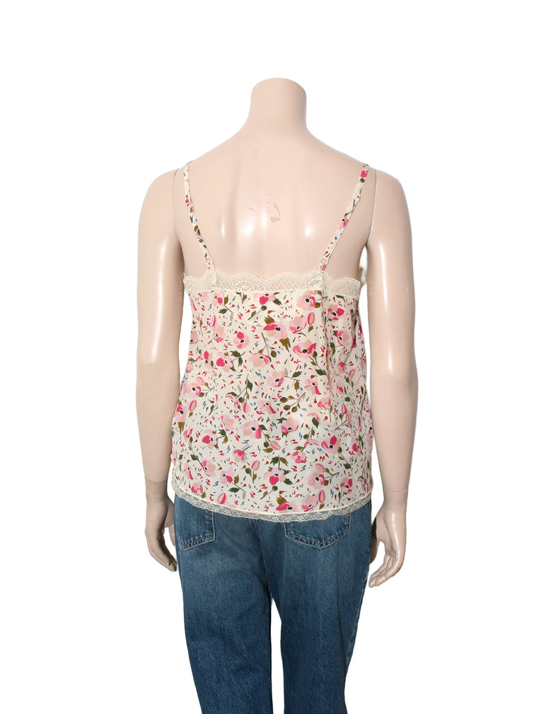 Silk Lace-Trim Tank
