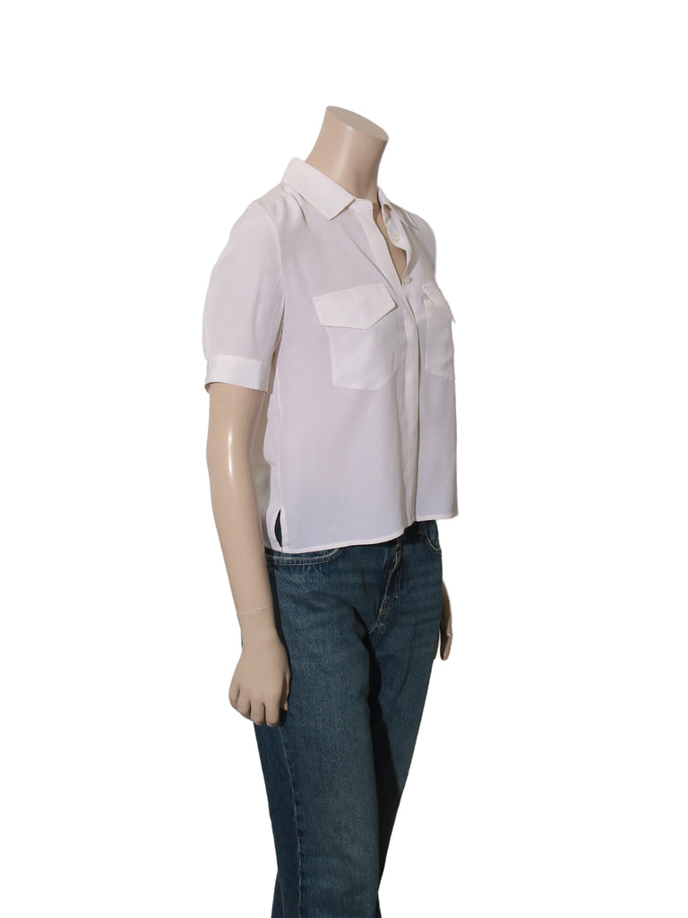 Short Sleeve Silk Blouse
