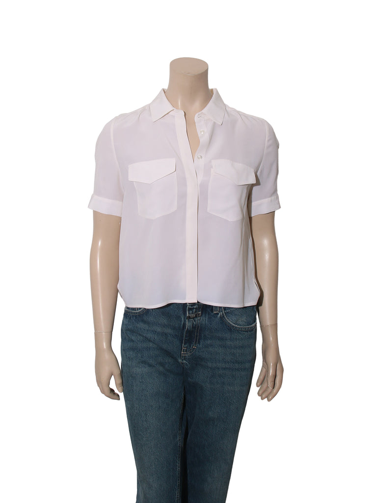 Short Sleeve Silk Blouse