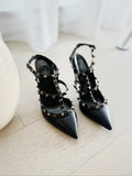 Leather Rockstud Pumps