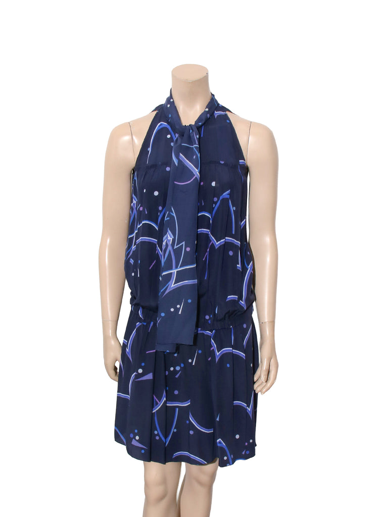 Vintage Printed Sleeveless Dress