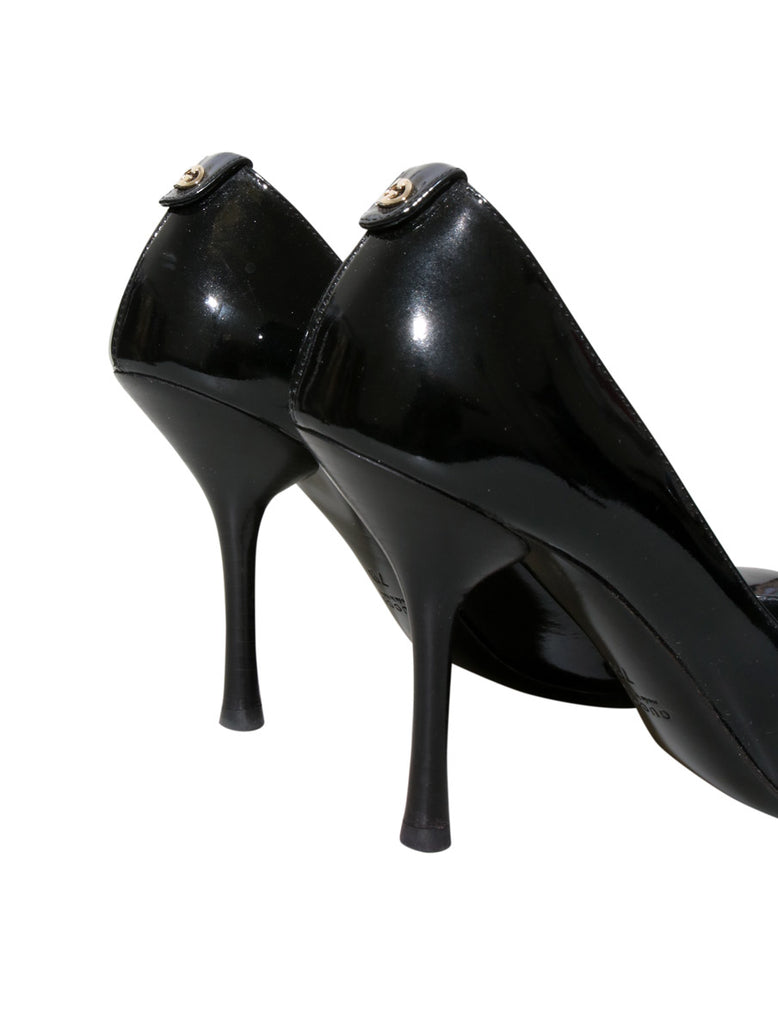 Patent Leather Round Toe Pumps