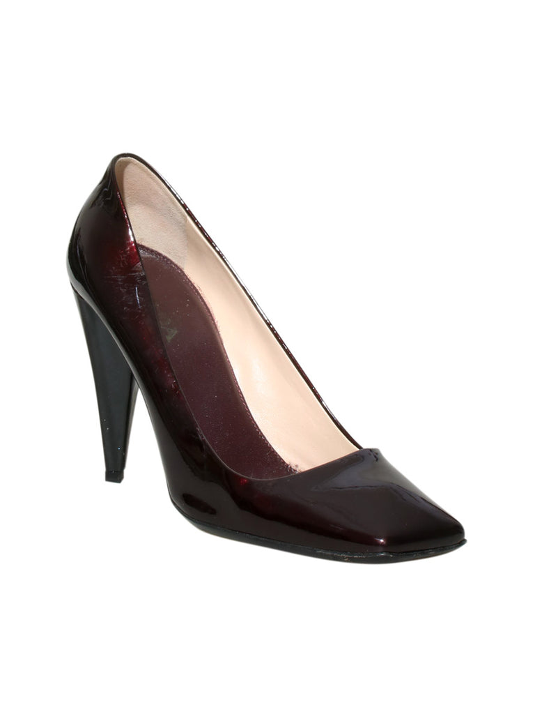 Sqaure Toe Patent Leather Pumps