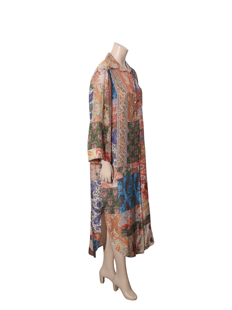 Silk Printed Shirt Dress