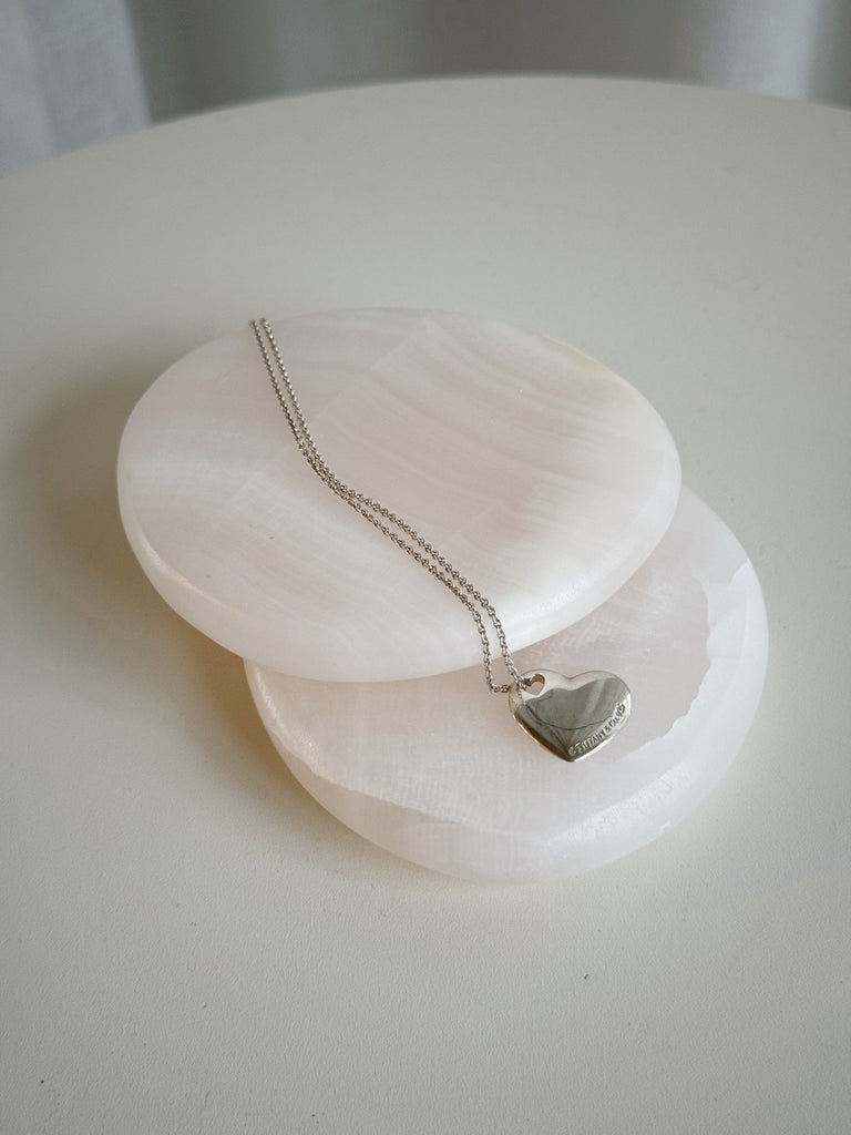 Stencil Puff Heart Necklace
