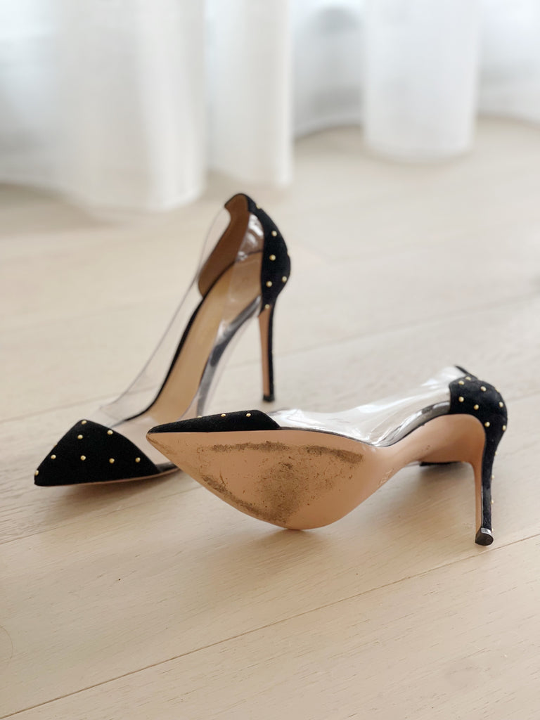 Studded PVC Pointed Heels