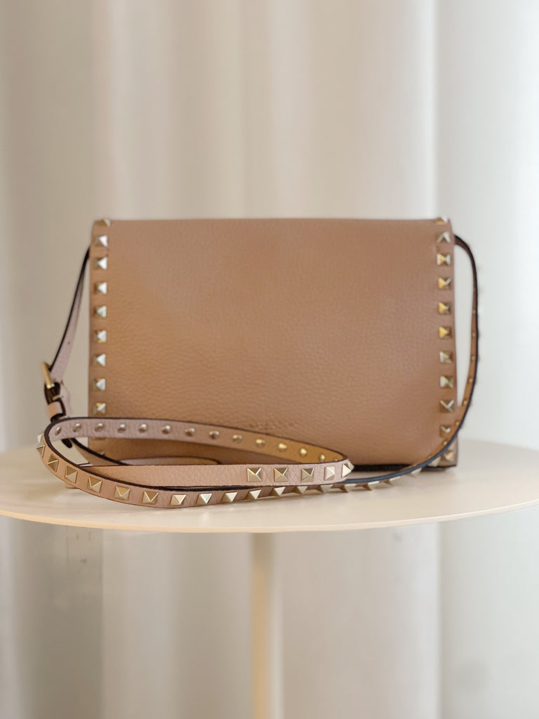Leather Rockstud Cross Body Bag