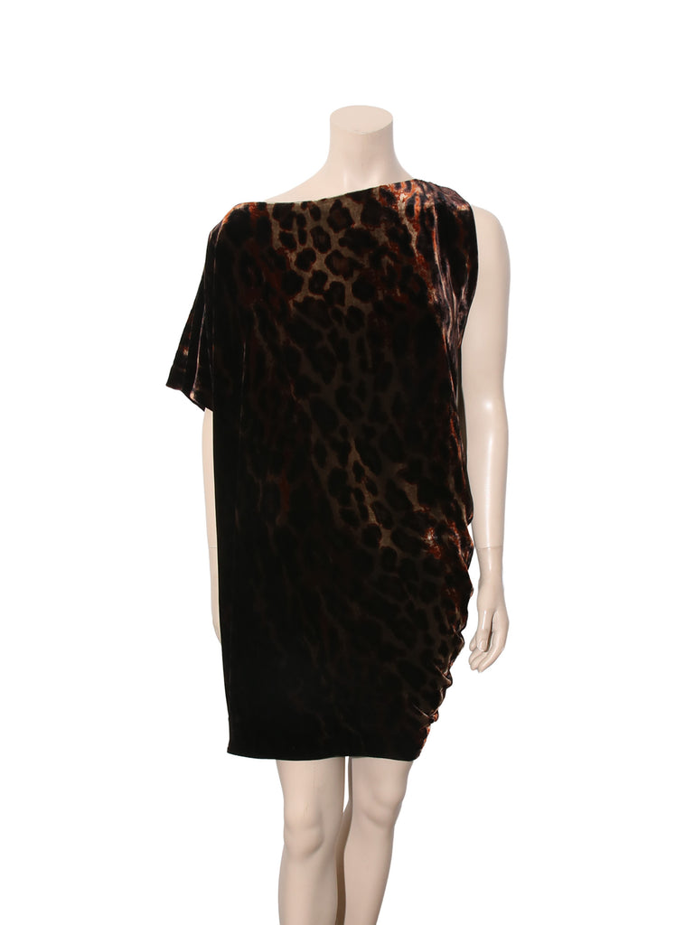 Leopard Print Velvet Mini Dress