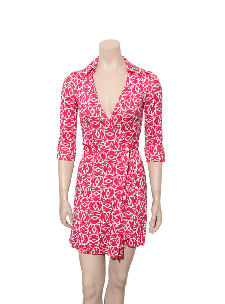 Silk Printed Wrap Dress