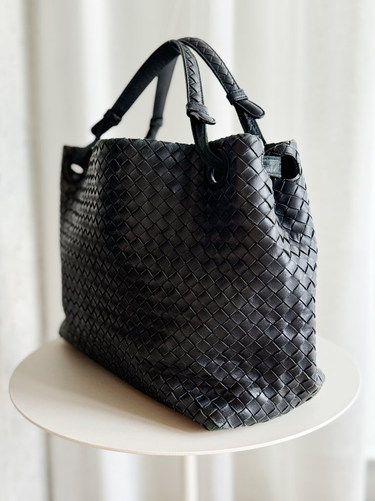 Vintage Intrecciato Leather Shoulder Bag
