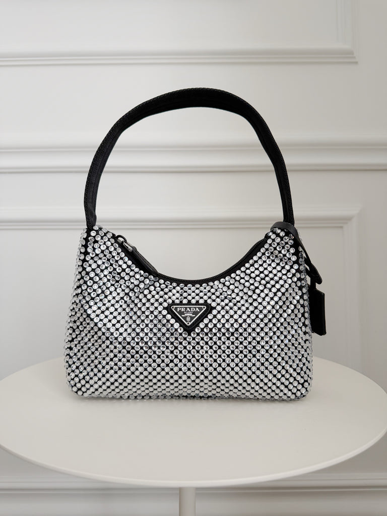 Re-edition 2000 Mini Crystal-Studded Bag