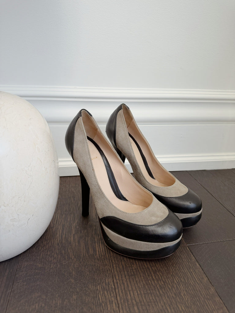 Suede and Leather Pumps